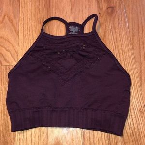 Athleta Halasana Macrame Bra-Auberge (Dark Purple)